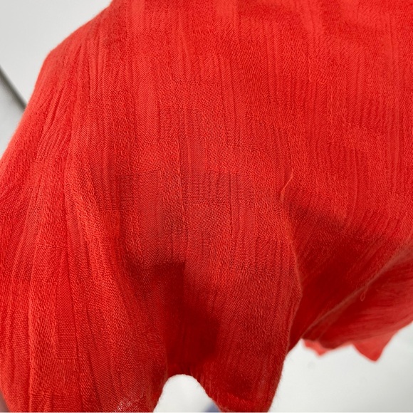 Free People Love to Love You Reddish Orange Embroidered Button-Up Midi Dress - Picture 14 of 16